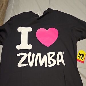 Zumba Black T-Shirt with Pink Heart